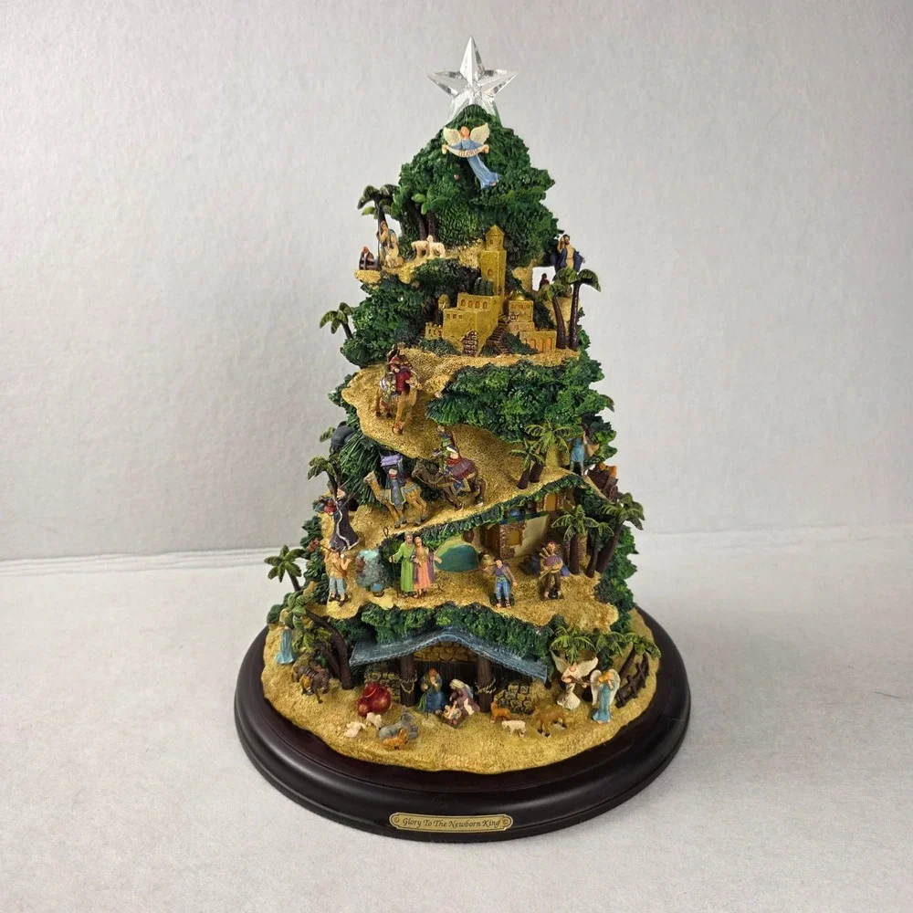 Thomas Kinkade Glory to the Newborn King Illuminated Nativity Tree Music 2005